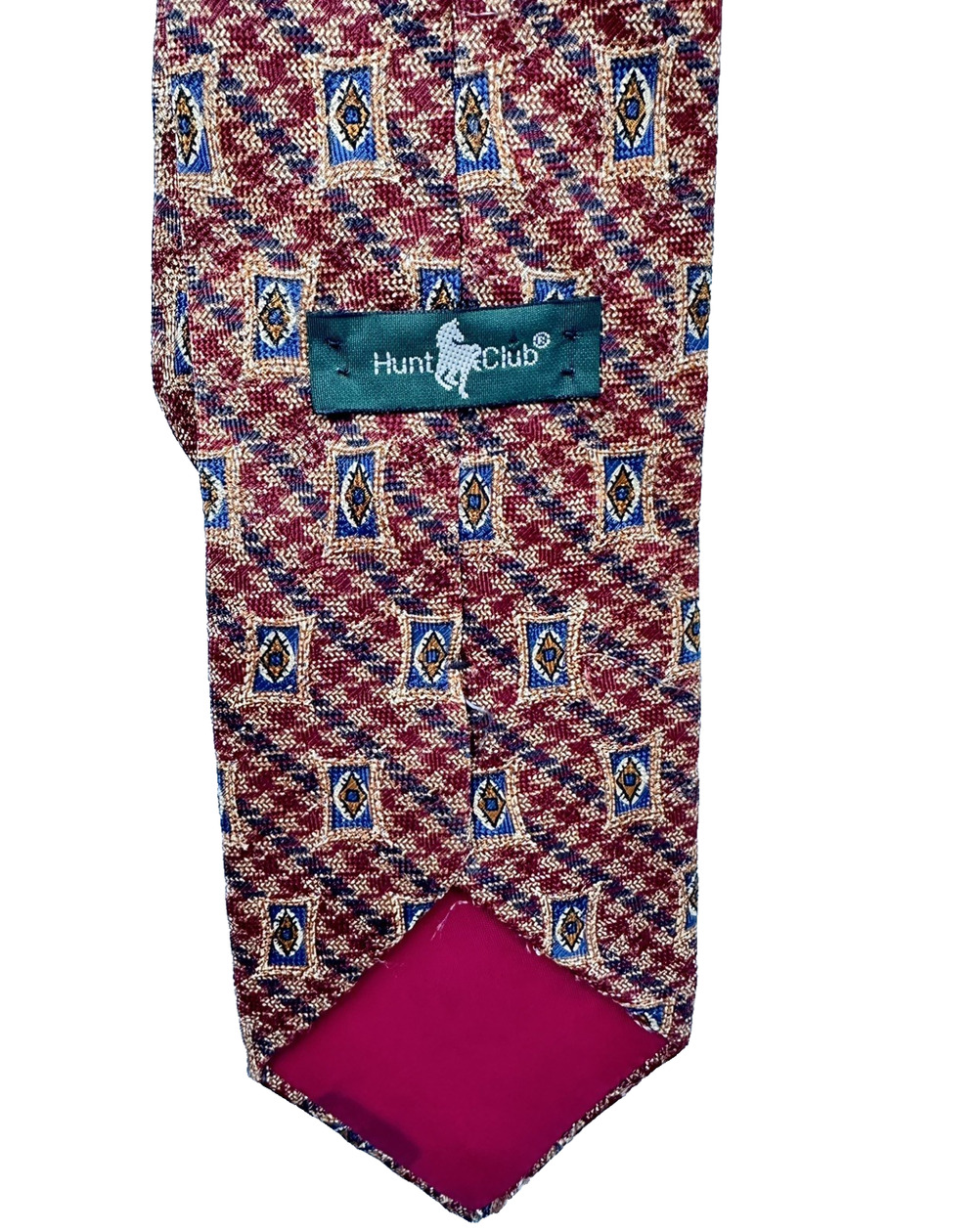 HUNT CLUB TIE FLY FISHING Retro Burgandy Prewoned